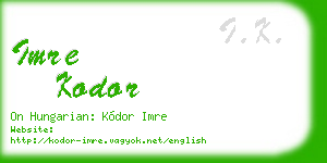 imre kodor business card