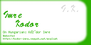 imre kodor business card